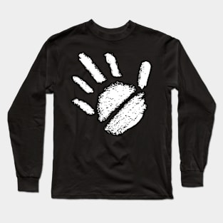 Handprints. Black and white illustration. Long Sleeve T-Shirt